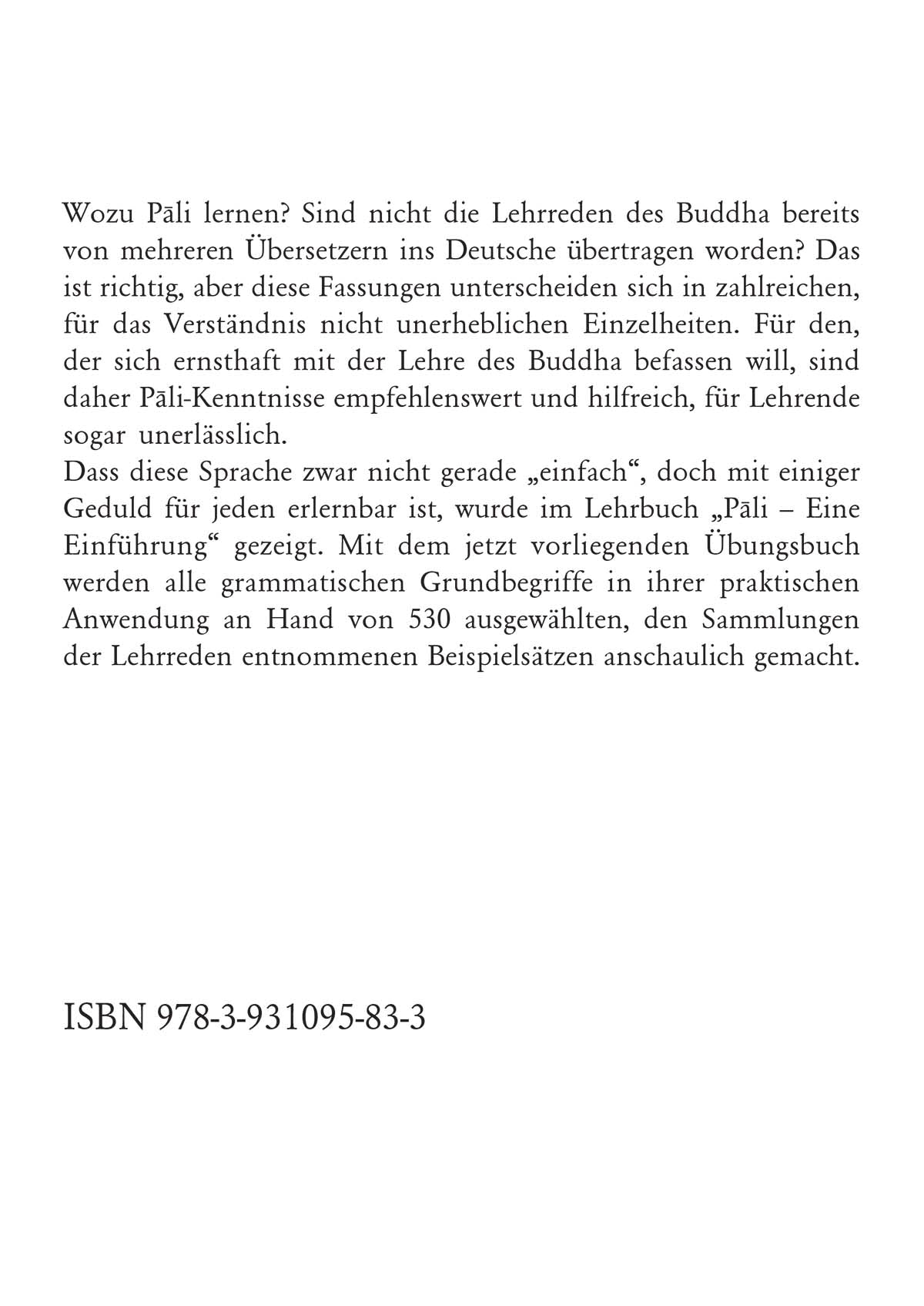Pāli – Ein Übungsbuch