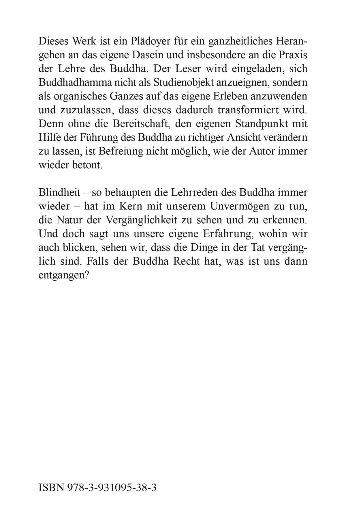 Veränderlichkeit – Erlebte Vergänglichkeit im Lichte der Buddhalehre