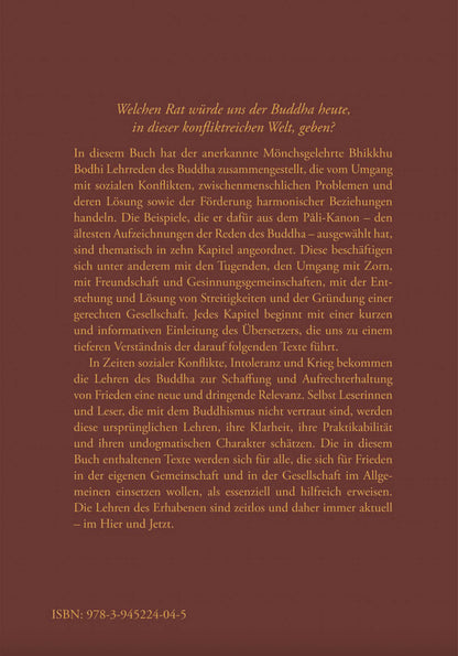 Die Lehren des Buddha zu einer sozialen und harmonischen Gesellschaft